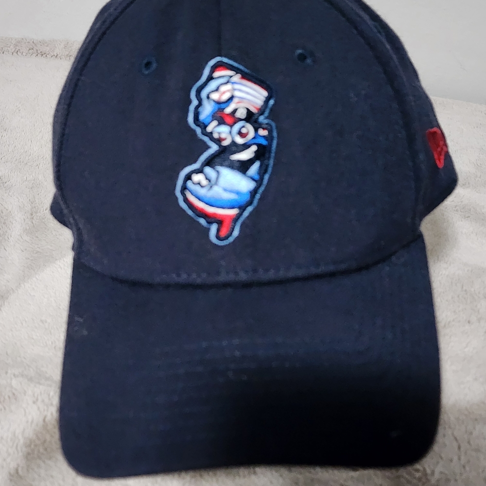 New Era Navy Blue Jersey Shore Blueclaws Cap with Embroidered Design. Size S/M.